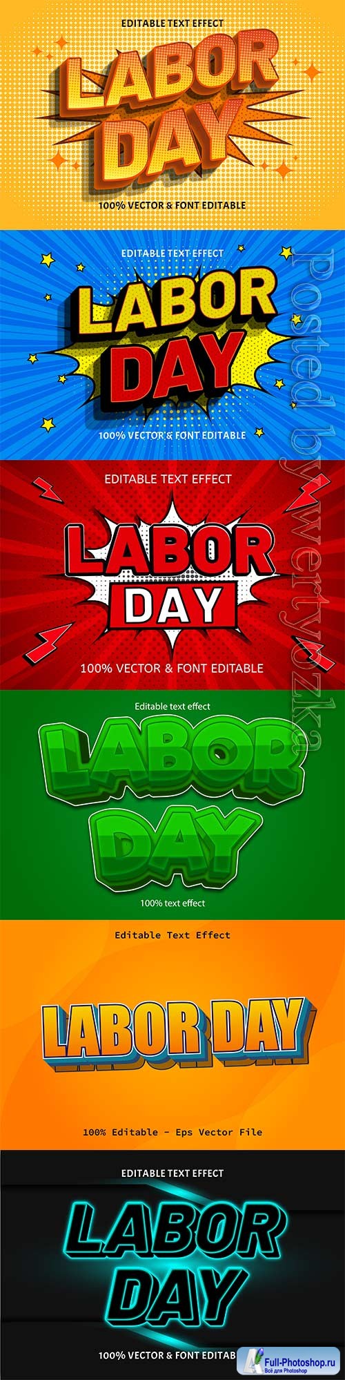 Labor day editable text effect vol 9