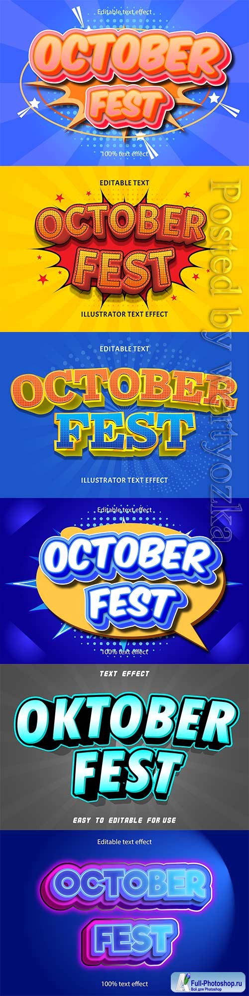 October fest editable text effect vol 7