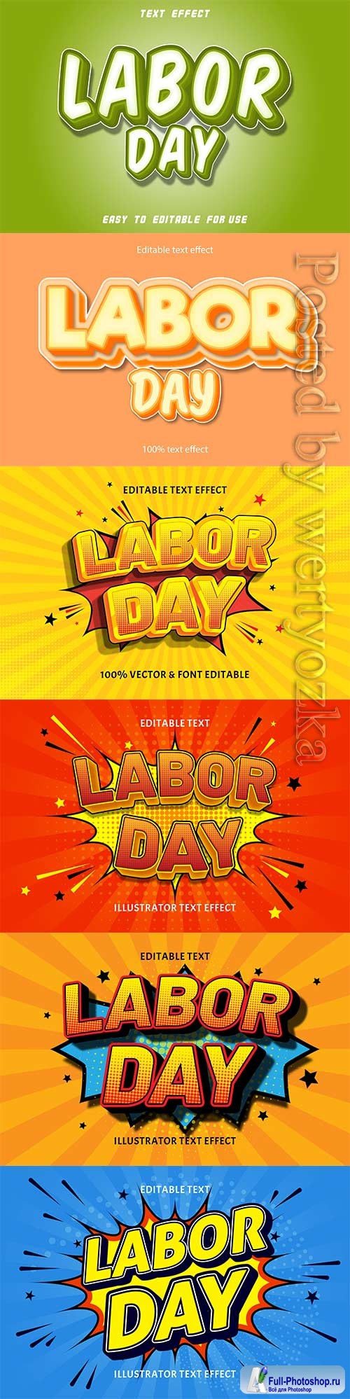 Labor day editable text effect vol 8