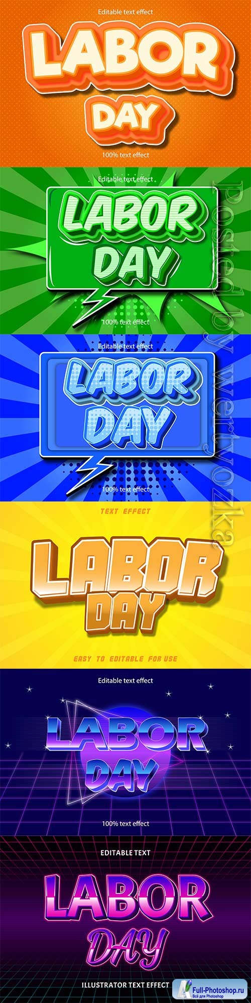 Labor day editable text effect vol 7