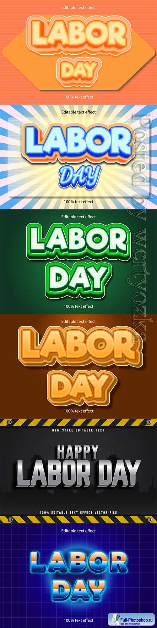 Labor day editable text effect vol 10