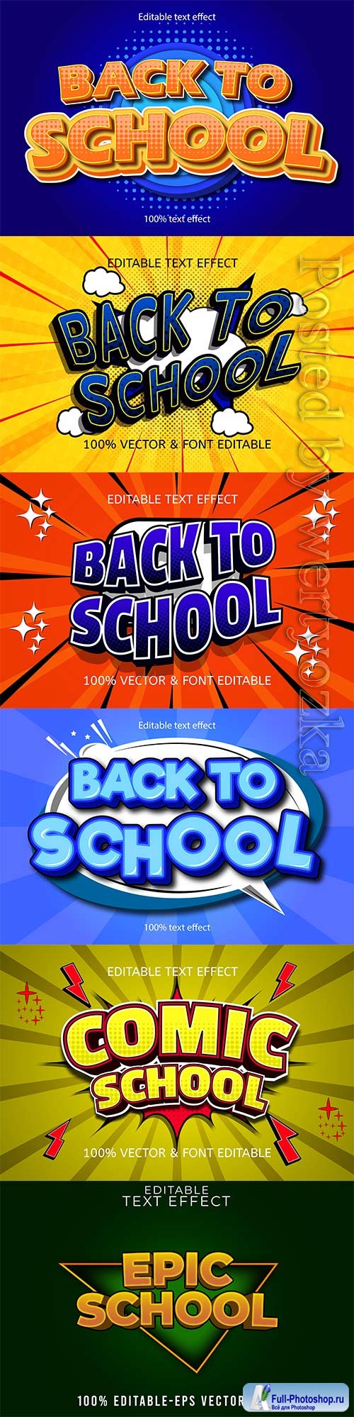 Back to school editable text effect vol 7