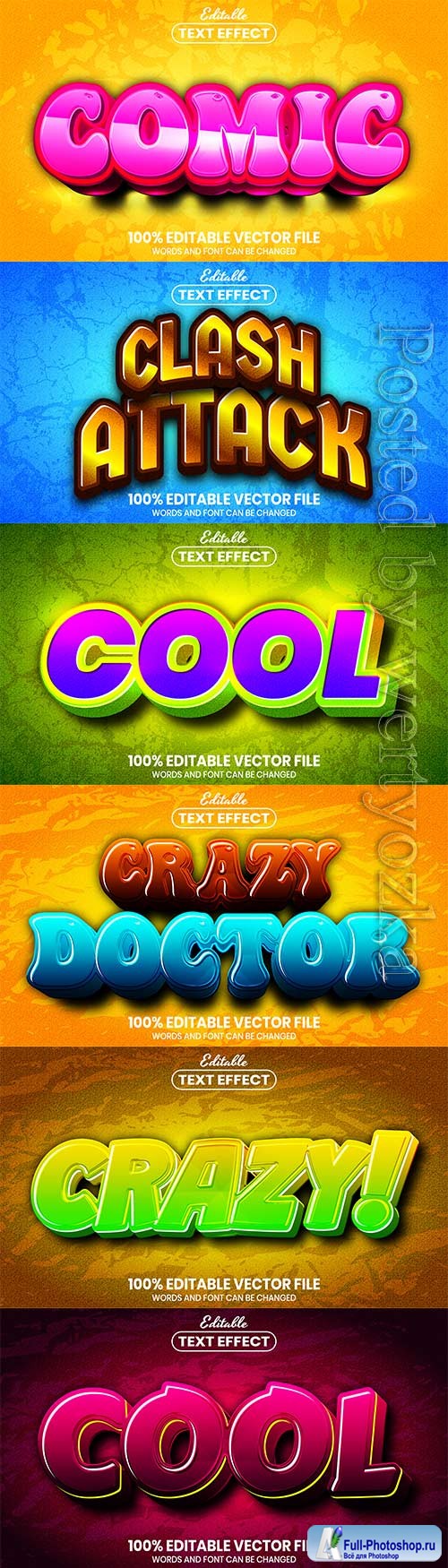 3d editable text style effect vector vol 621