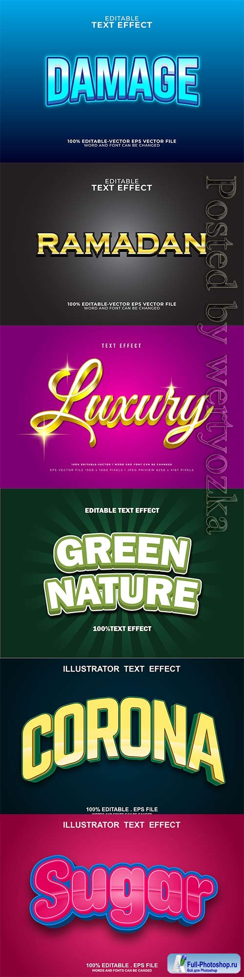 3d editable text style effect vector vol 646