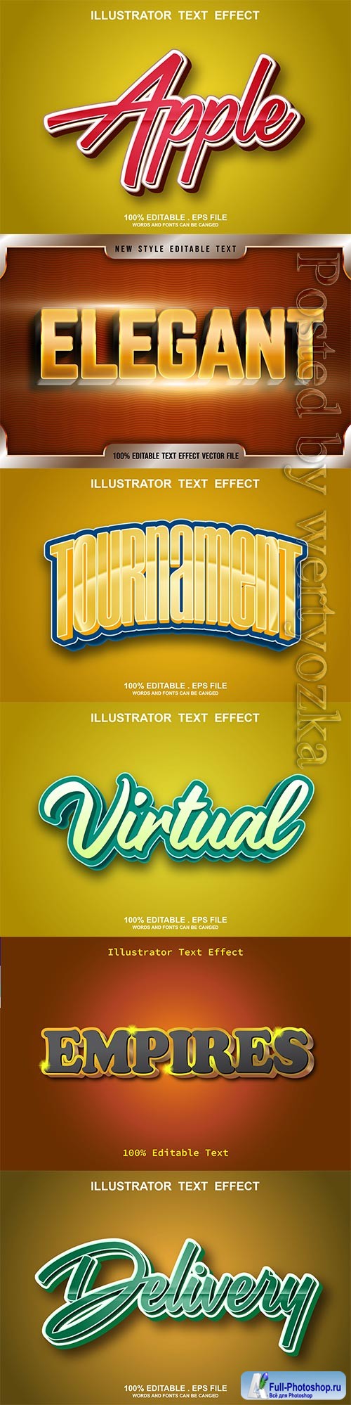 3d editable text style effect vector vol 643