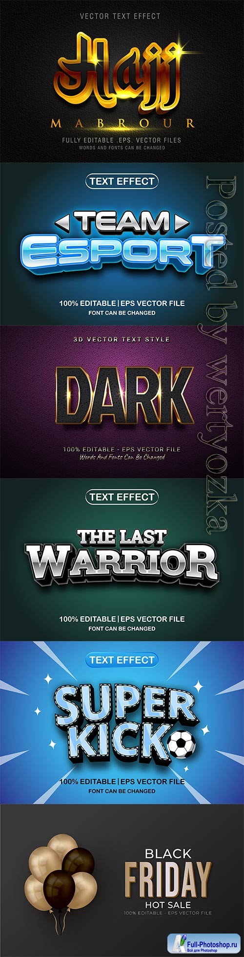 3d editable text style effect vector vol 639