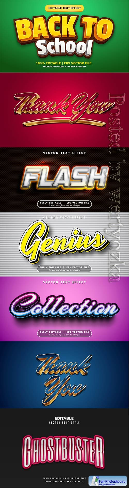 3d editable text style effect vector vol 665