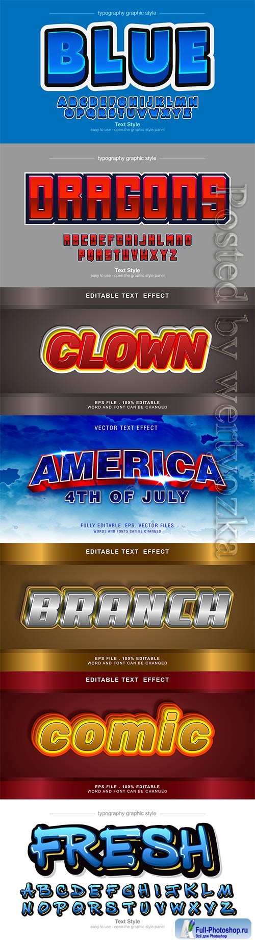 3d editable text style effect vector vol 659