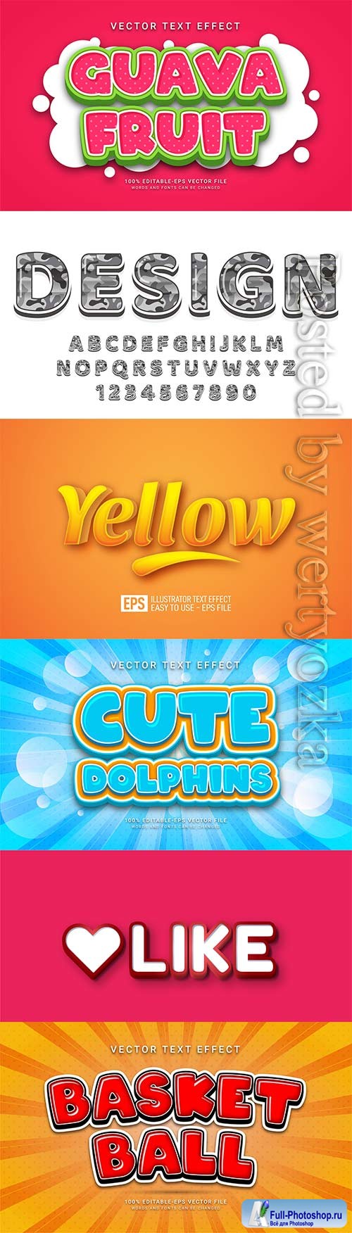 3d editable text style effect vector vol 688