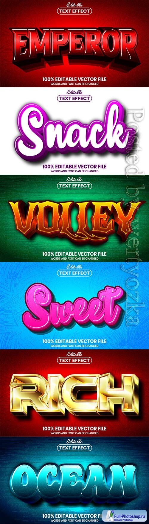 3d editable text style effect vector vol 685