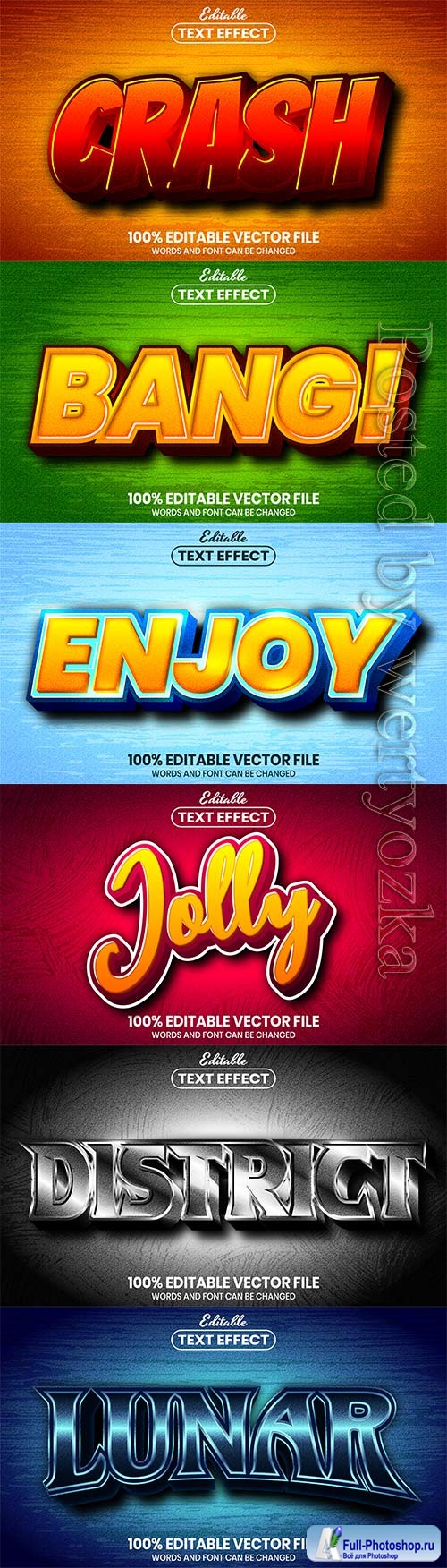 3d editable text style effect vector vol 682