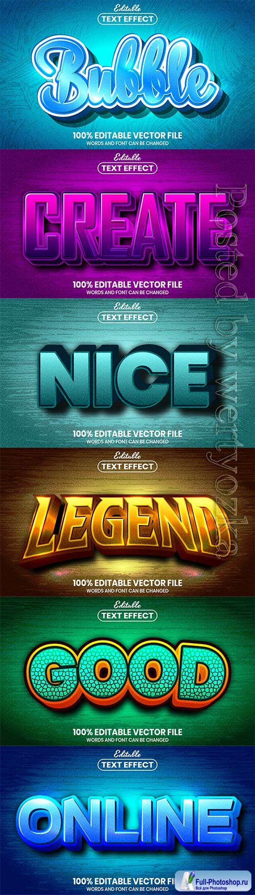 3d editable text style effect vector vol 683