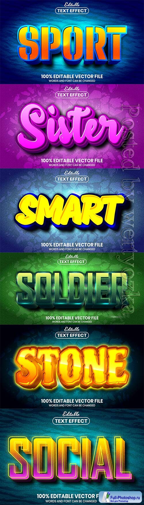 3d editable text style effect vector vol 693