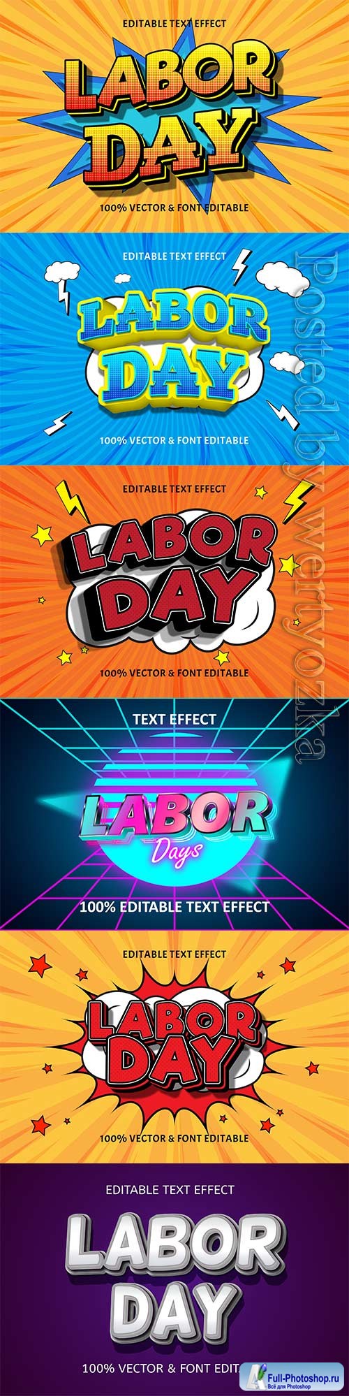 Labor day editable text effect vol 11