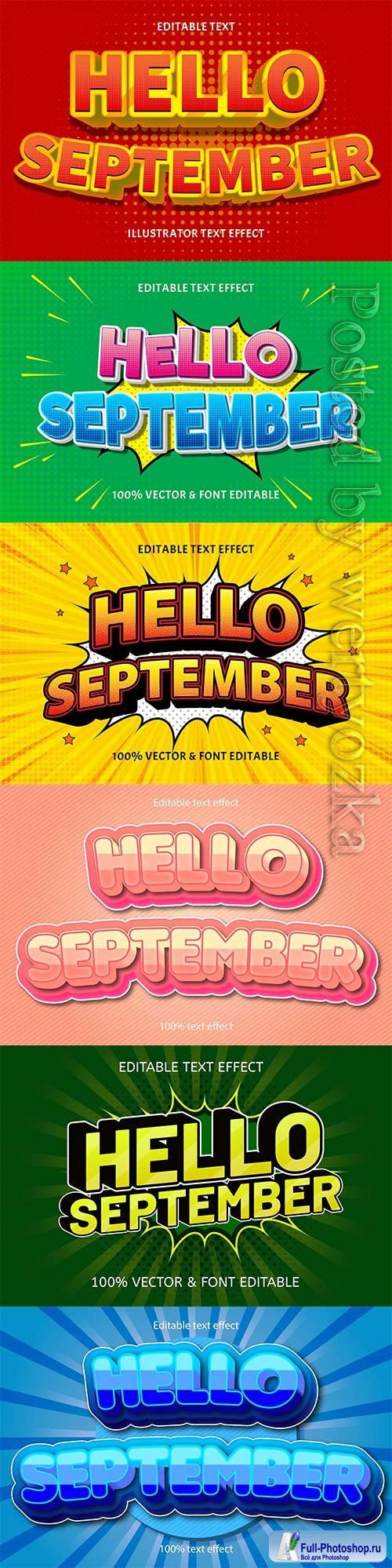 Hello september editable text effect vol 12