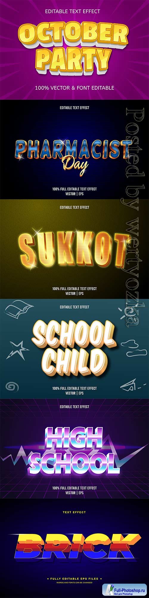 3d editable text style effect vector vol 705