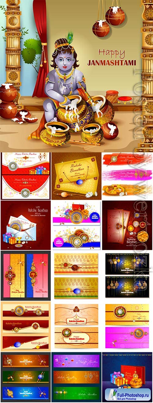 Festive Indian backgrounds and banners in vector