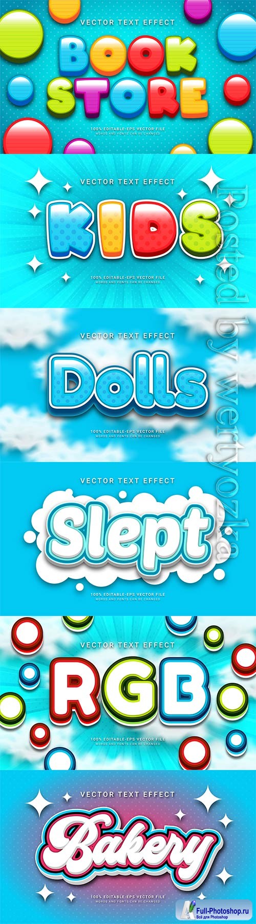 3d editable text style effect vector vol 735