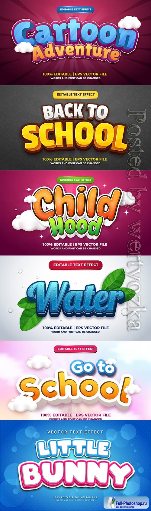 3d editable text style effect vector vol 732