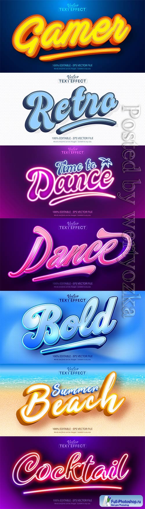 3d editable text style effect vector vol 720