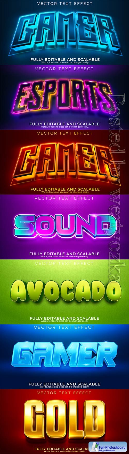 3d editable text style effect vector vol 717