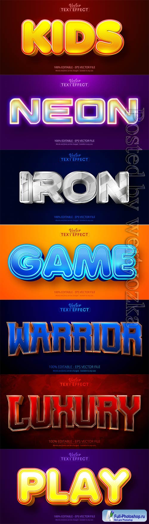 3d editable text style effect vector vol 722