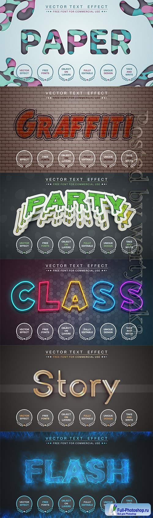 3d editable text style effect vector vol 755