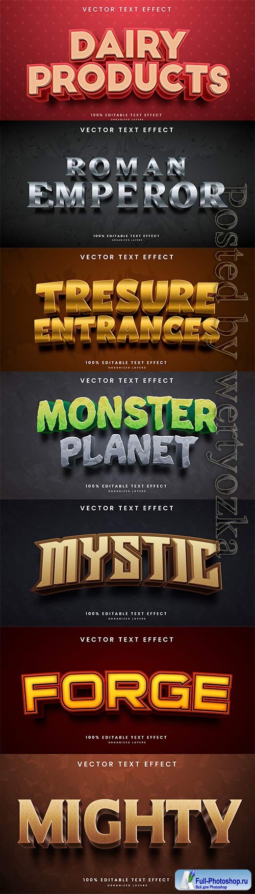 3d editable text style effect vector vol 749