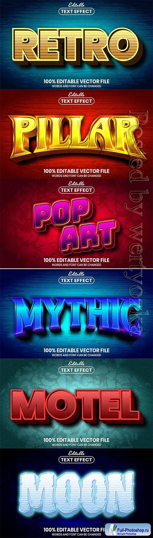 3d editable text style effect vector vol 741