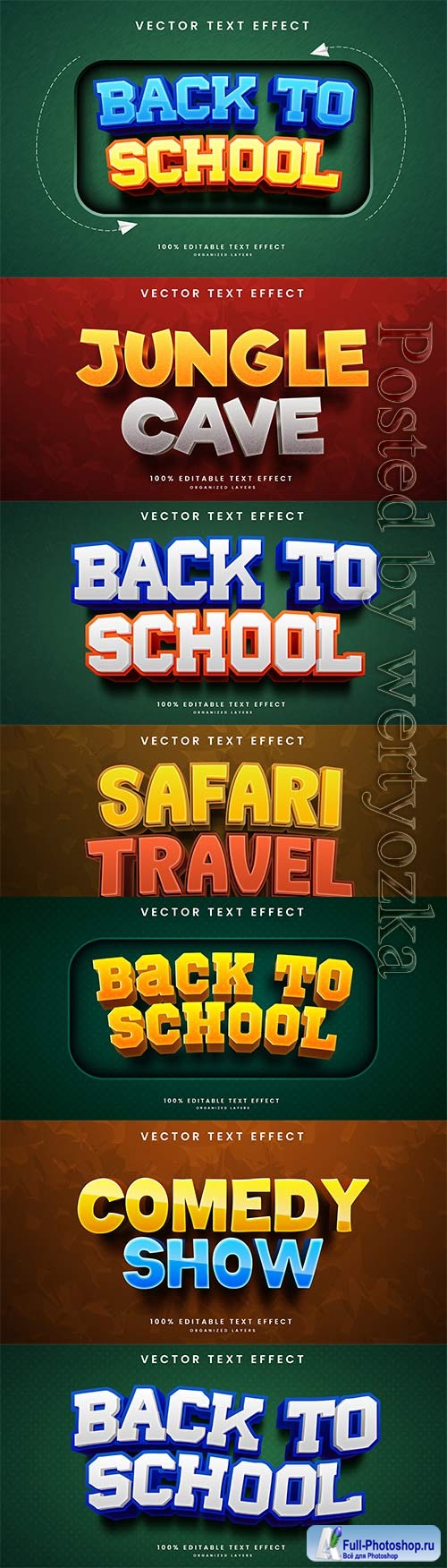 3d editable text style effect vector vol 744