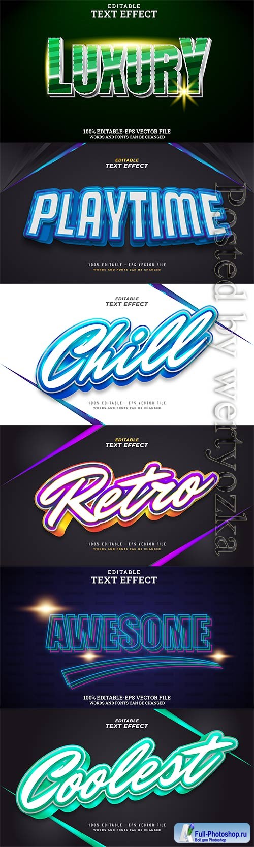 3d editable text style effect vector vol 768