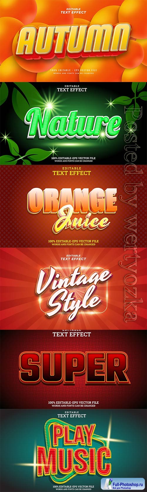 3d editable text style effect vector vol 767