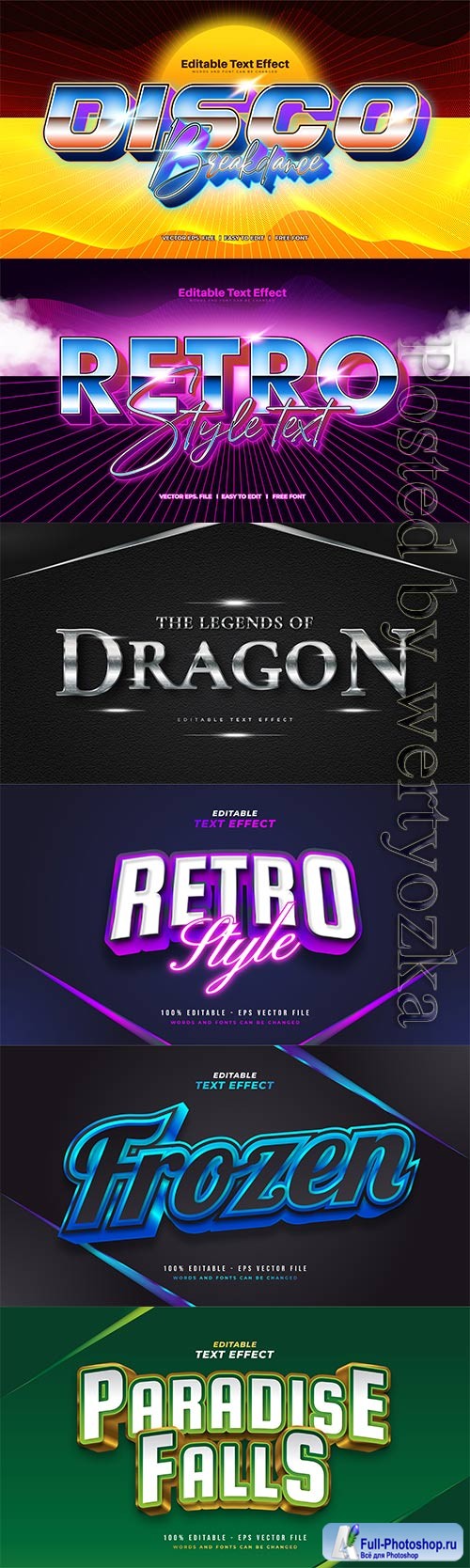 3d editable text style effect vector vol 765