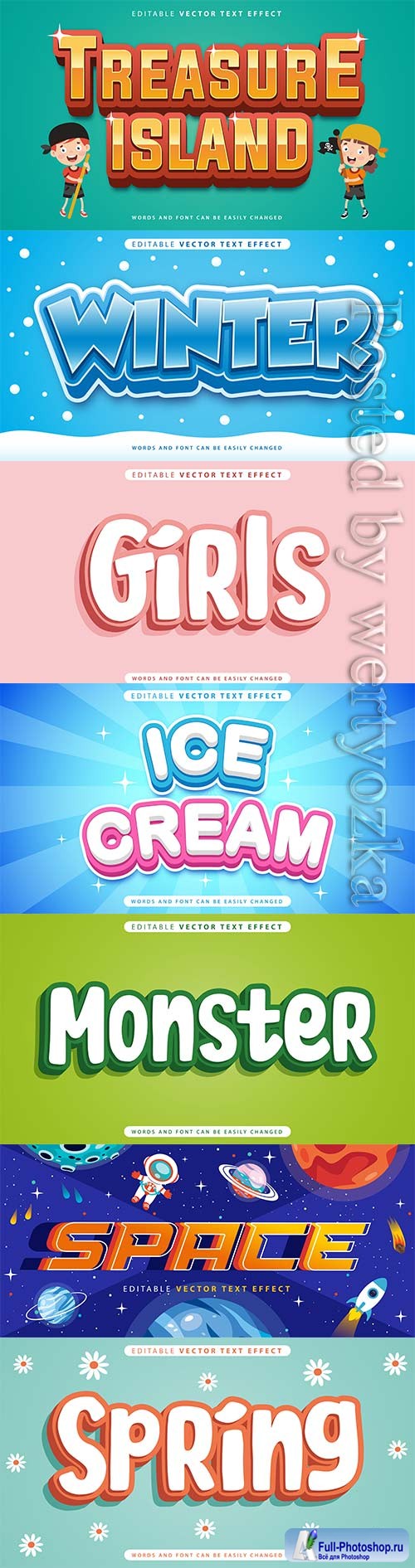 3d editable text style effect vector vol 811