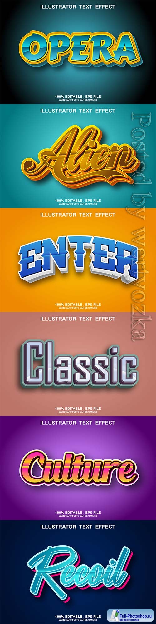 3d editable text style effect vector vol 804