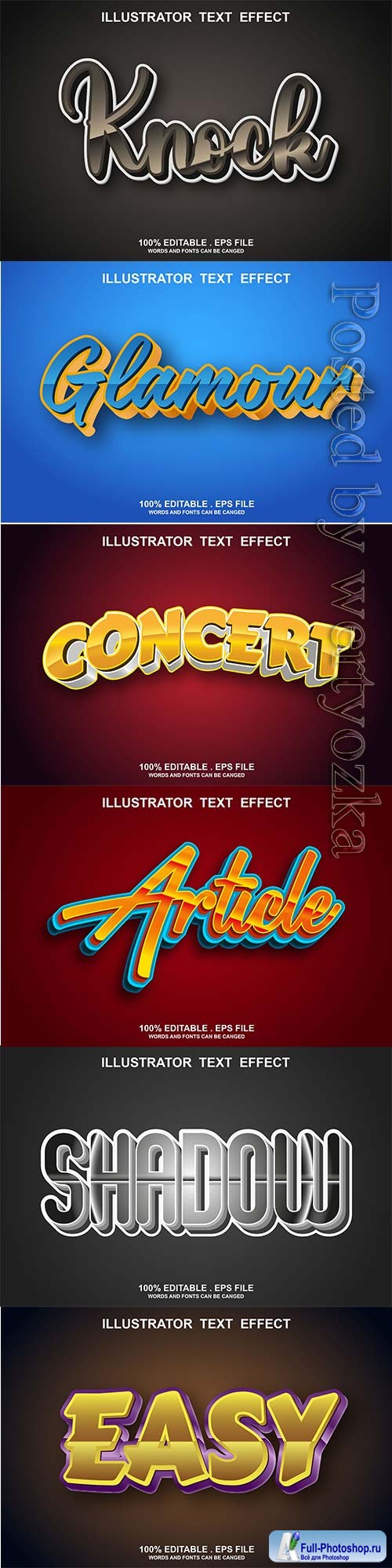 3d editable text style effect vector vol 805