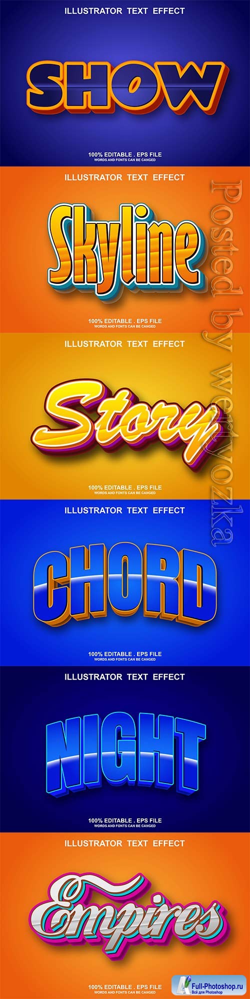 3d editable text style effect vector vol 803