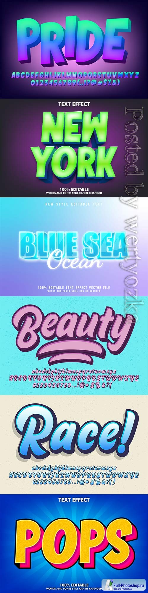 3d editable text style effect vector vol 798