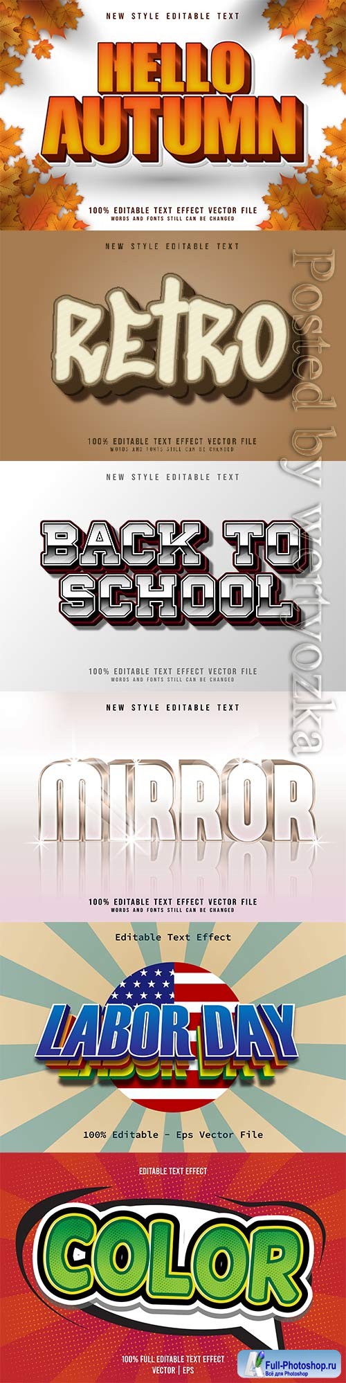 3d editable text style effect vector vol 797