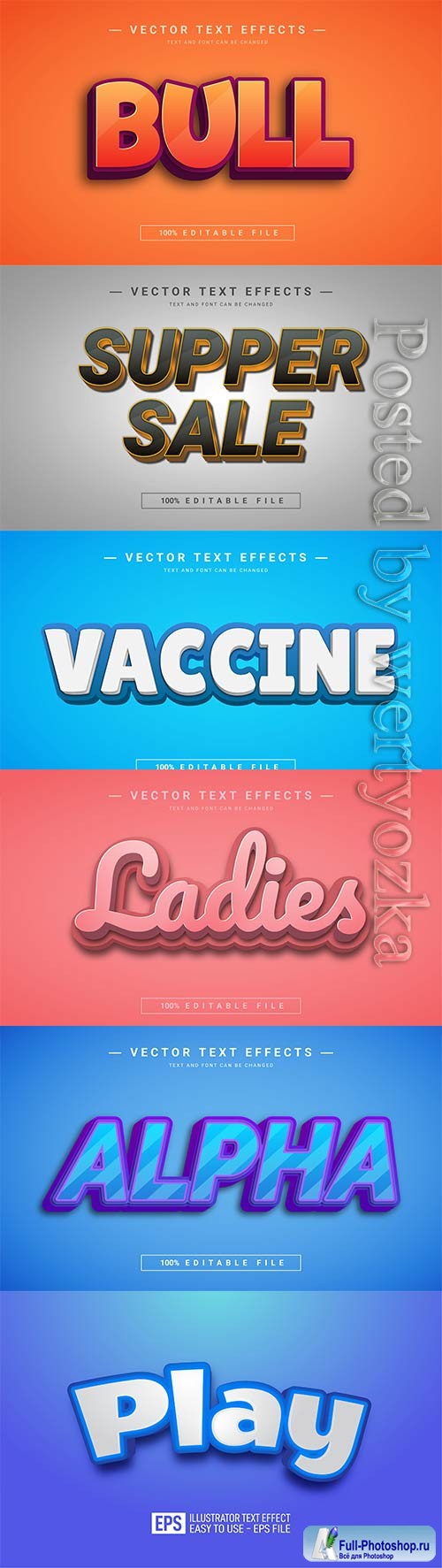 3d editable text style effect vector vol 796