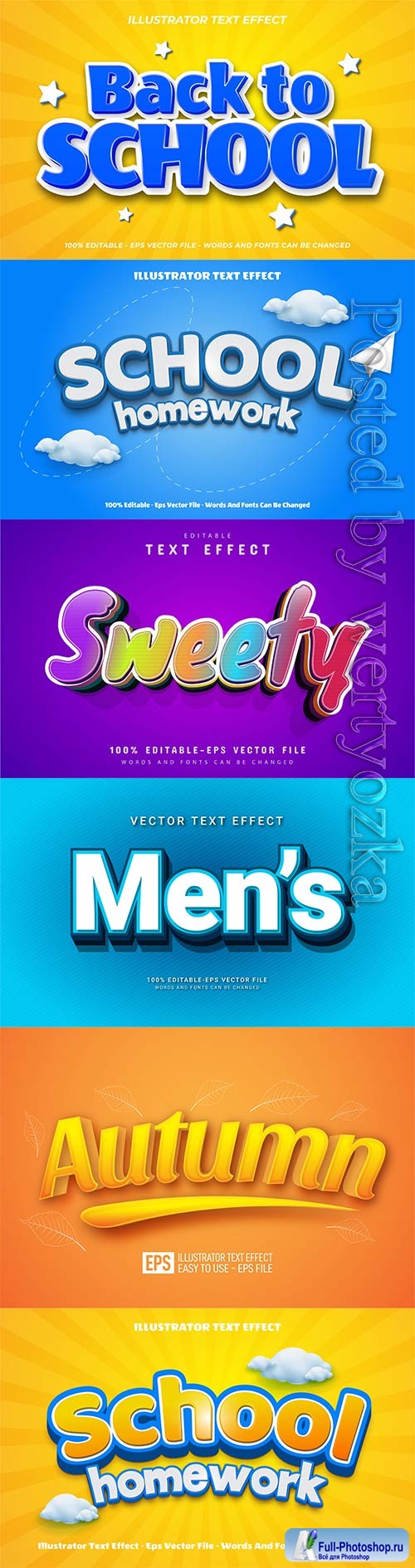 3d editable text style effect vector vol 790