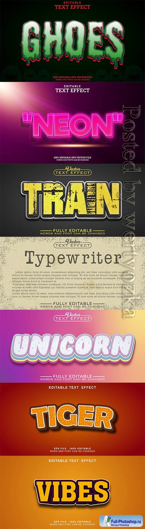 3d editable text style effect vector vol 784