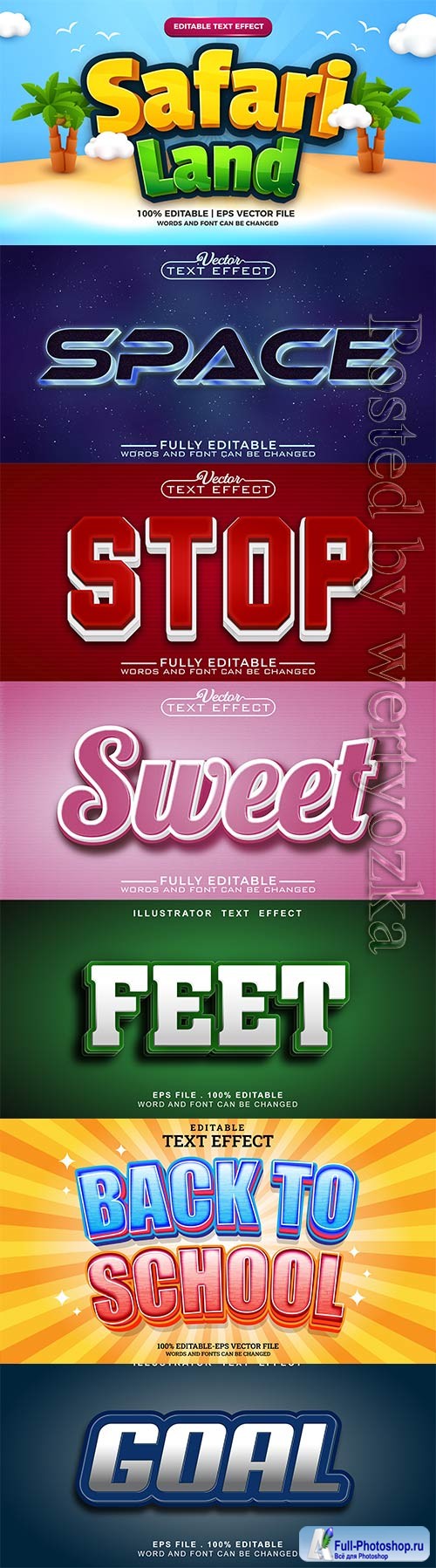 3d editable text style effect vector vol 781