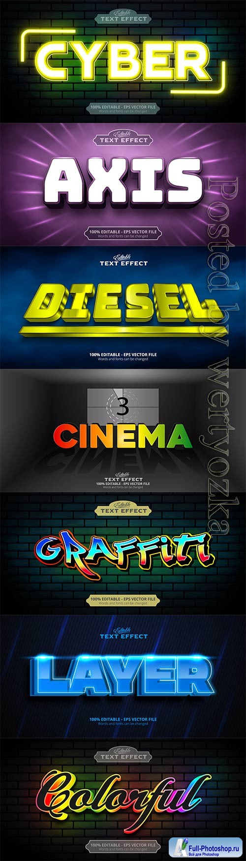 3d editable text style effect vector vol 832