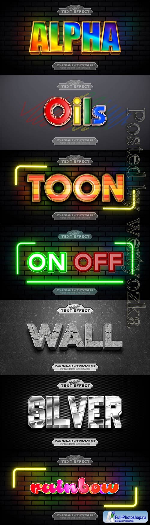 3d editable text style effect vector vol 829