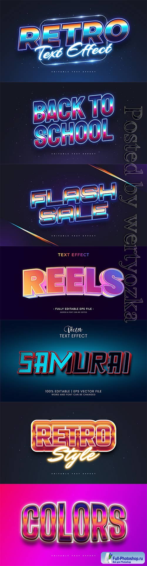 3d editable text style effect vector vol 821