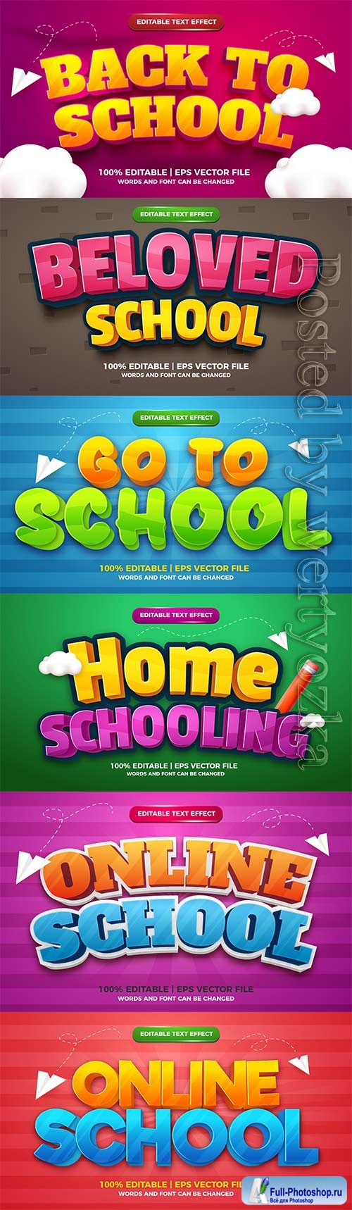 Back to school editable text effect vol 17