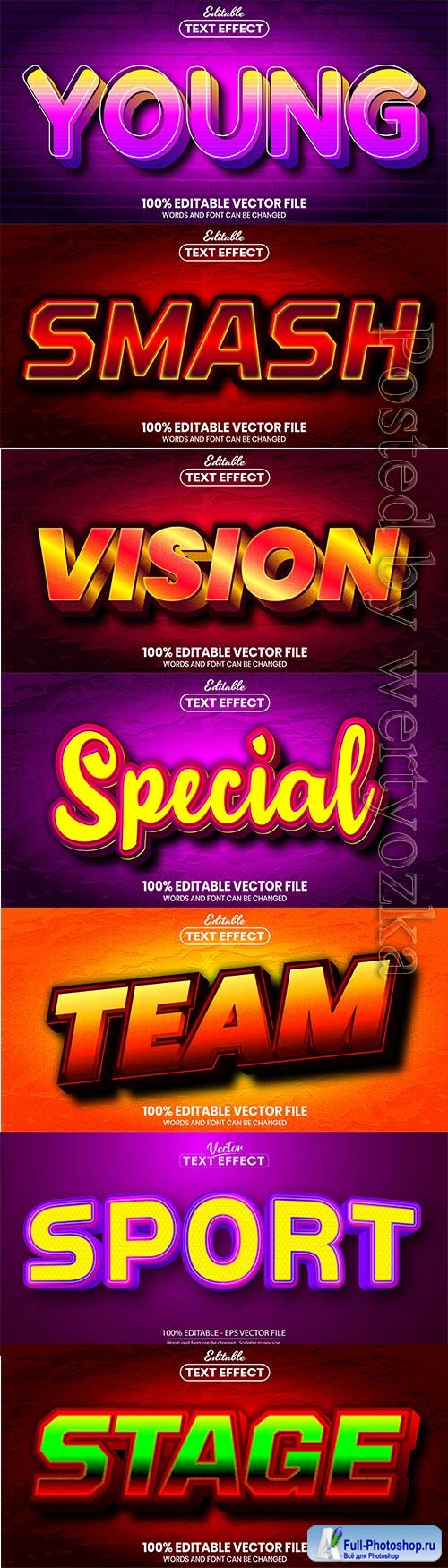 3d editable text style effect vector vol 849