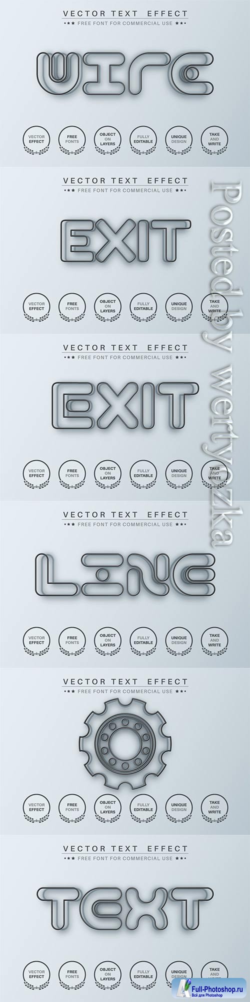 Black wire - editable text effect, font style