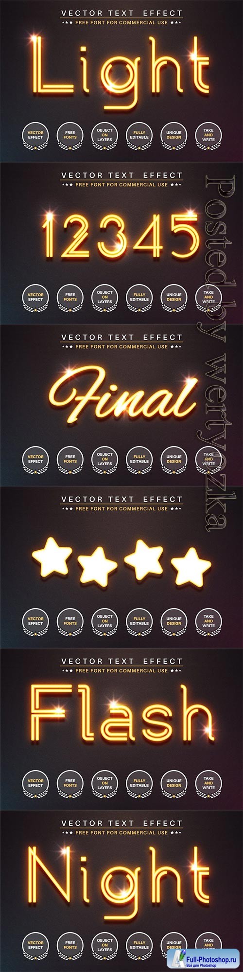 Glowing wire - editable text effect, font style